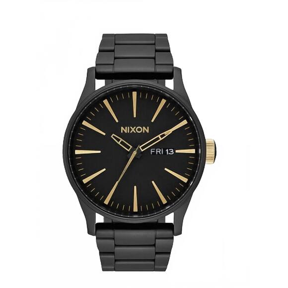 NEW NIXON men's sentry watch in all gold/black